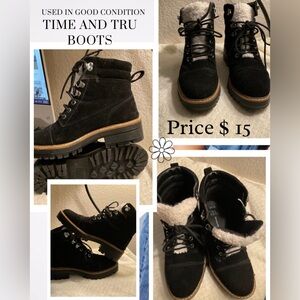 Time and Tru Black Women's Boots